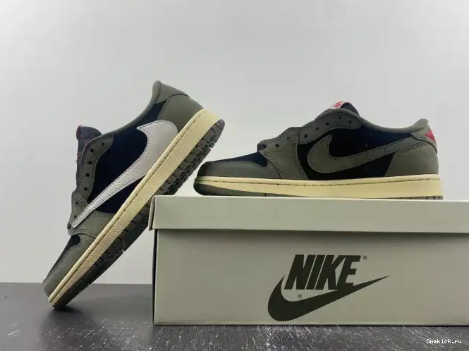 One Kick SCOTT OLIVE' TRAVIS JORDAN AIR LOW DM7866-002 OG SP 1 X 'BLACK 0615
